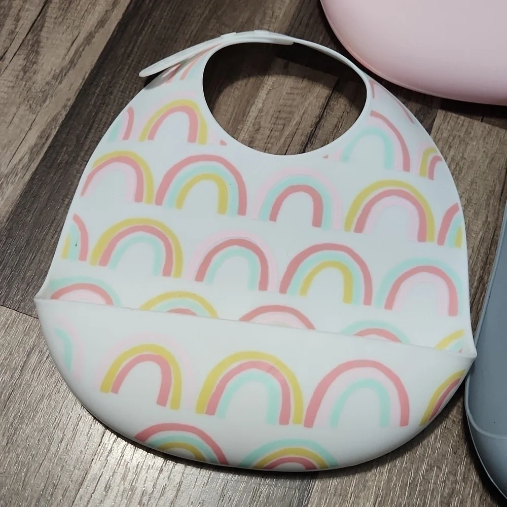 Cloud Island set of 3 Adjustable Silicone Bibs Spring Easter